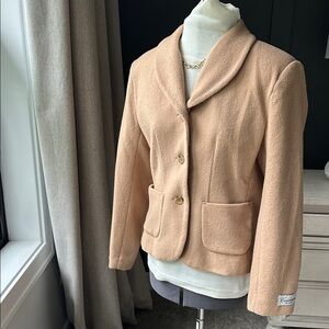 Wool Cashmere Blend Camel Blazer